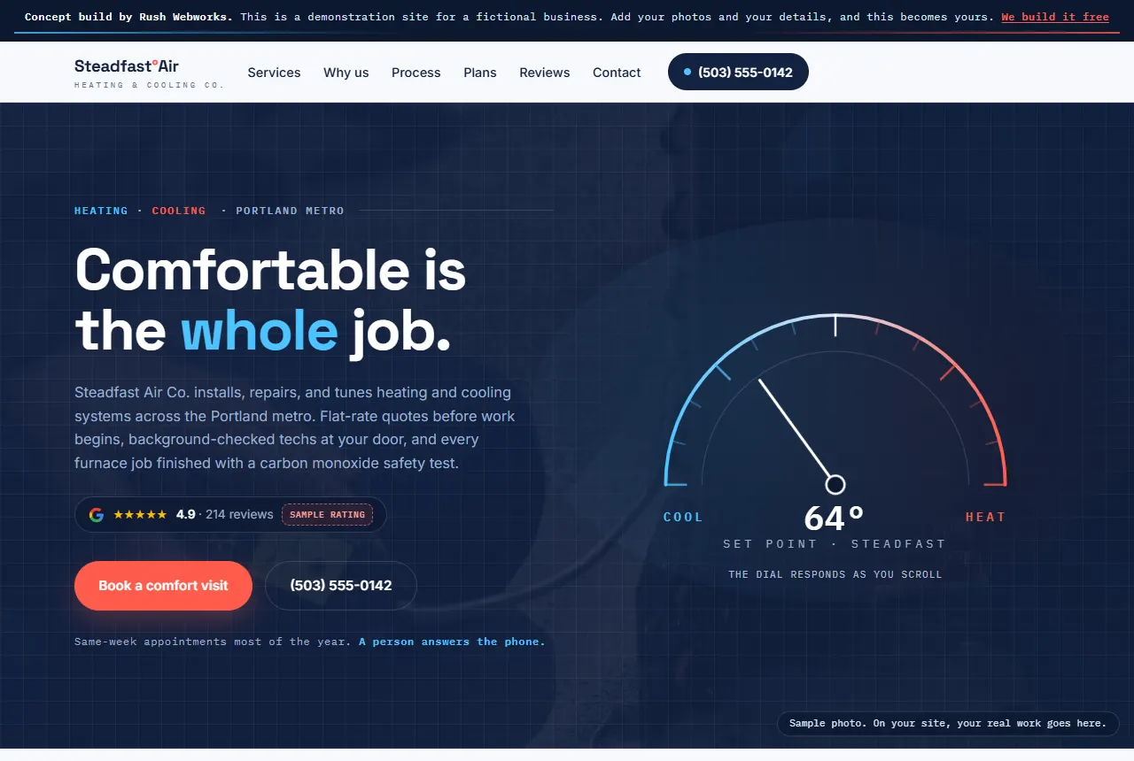 Steadfast Air Co. website screenshot